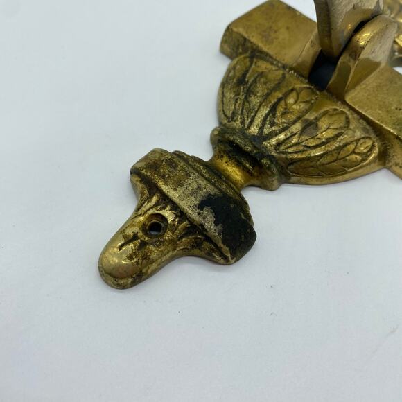 Brass Vintage Door Knocker Welcome Front Door Regency Gold Heavy Timeless - Picture 5 of 9